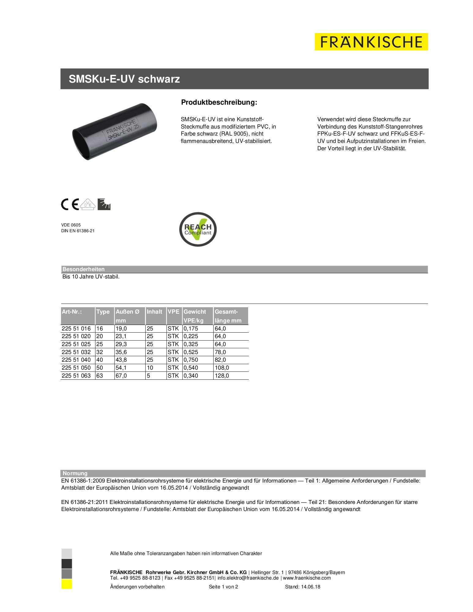 Produktdatenblatt SMSKu-E-UV schwarz
