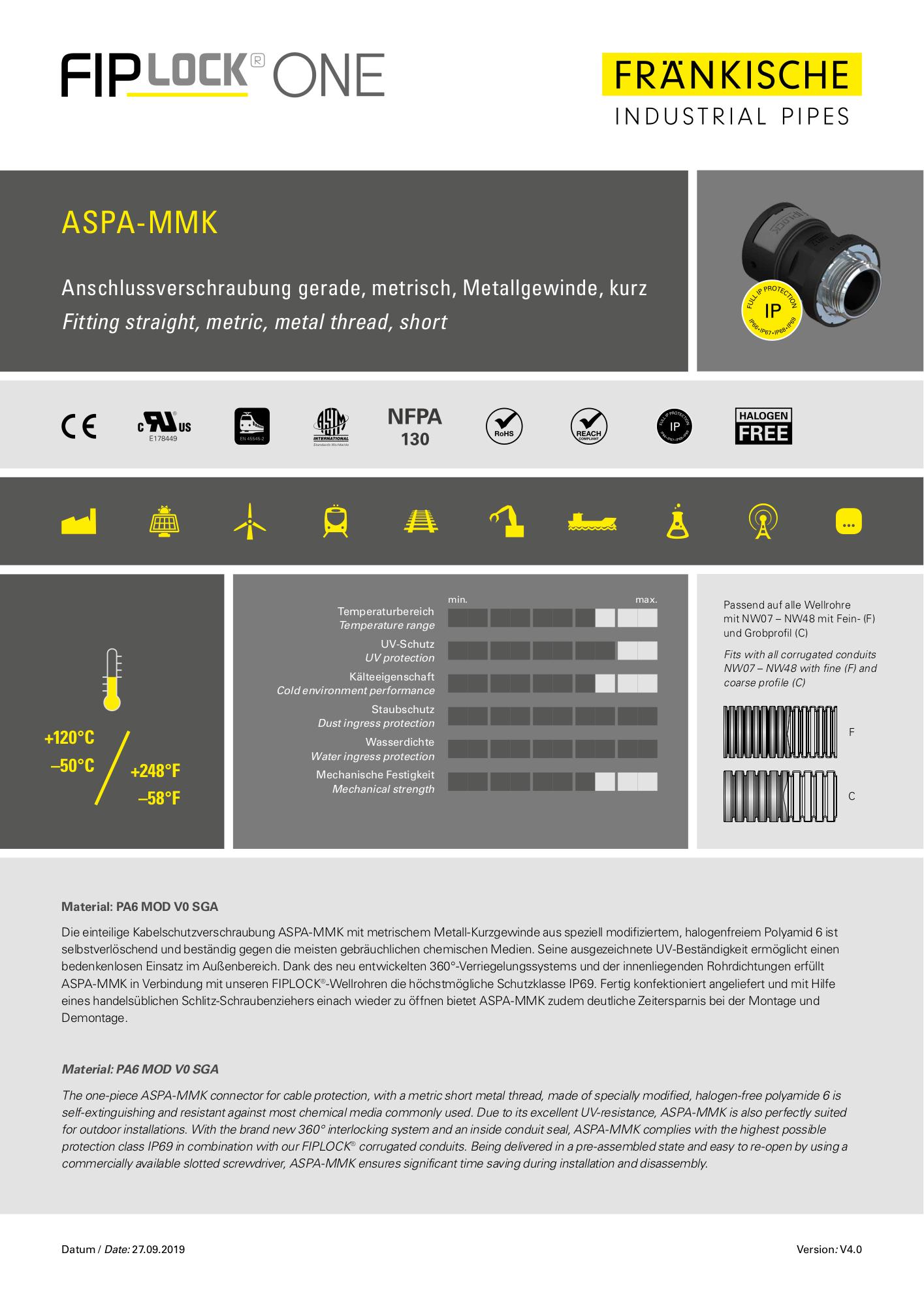 Productgegevensblad ASPA-MMK